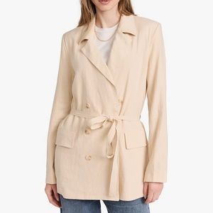 Womens Free People Beige Tie-Front Blazer Jacket